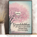 Grandchildren Complete Your Heart - Family Personalized Custom Vertical Poster - Gift For Grandma, Grandpa
