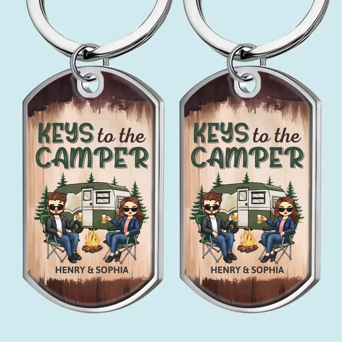 Custom Keychain - Personalized Anniversary Wedding Gifts For Husband And Wife, Him And Her, Campers - Keys To The Camper