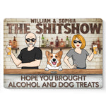 Custom Name Funny Dog Bar Gifts for Couples - Personalized Metal Sign