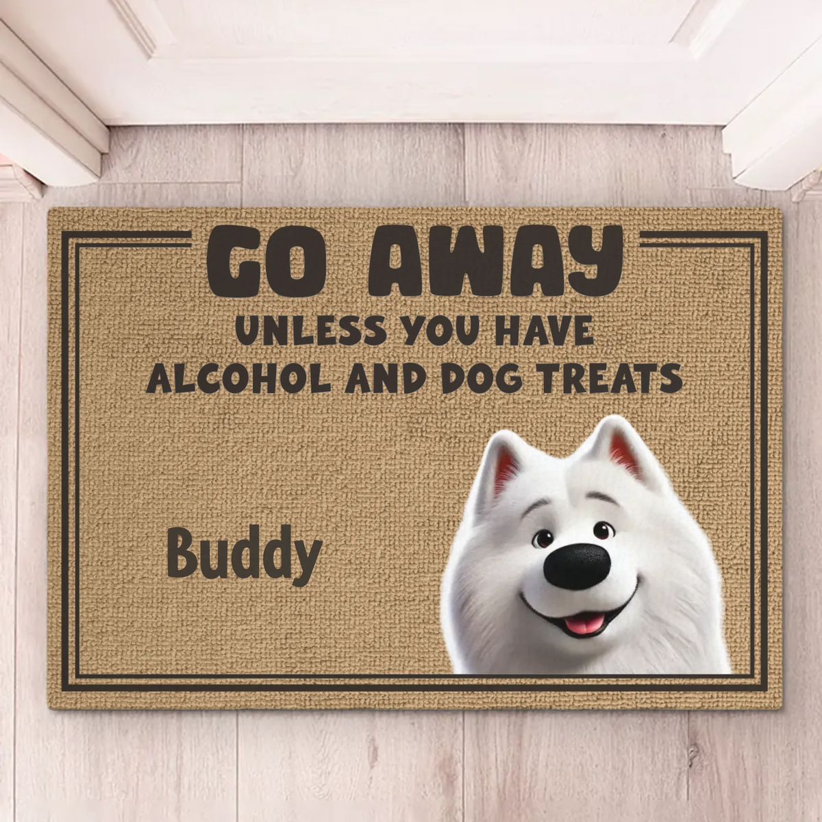 No Drinks, No Cat Treats, No Entry - Dog & Cat Personalized Custom Home Decor Decorative Mat - House Warming Gift For Pet Owners, Pet Lovers