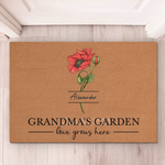 Love Grows Here - Family Personalized Custom Home Decor Decorative Mat - Christmas Gift, House Warming Gift For Grandma, Grandparents
