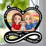 Real Friendship Transcends Time And Space - Bestie Personalized Window Hanging Suncatcher Ornament - Gift For Best Friends, BFF, Bestie