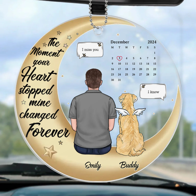A Star In The Sky, A Paw Print On My Heart - Memorial Personalized Custom Car Ornament - Acrylic Custom Shaped - Sympathy Gift For Pet Owners, Pet Lovers