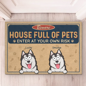 La maison est là où se trouvent les animaux de compagnie - Tapis décoratif personnalisé pour chien et chat - Cadeau de pendaison de crémaillère pour les propriétaires et les amoureux des animaux