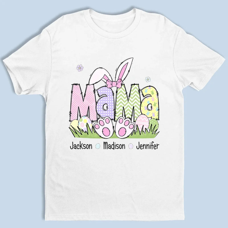 Mama’s Love Is As Soft As A Bunny - Family Personalized Custom Unisex T-shirt, Premium T-shirt, Hoodie - Easter Gift For Mom, Grandma