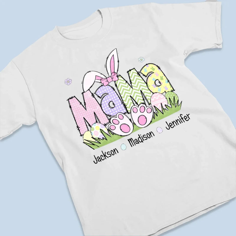 Mama’s Love Is As Soft As A Bunny - Family Personalized Custom Unisex T-shirt, Premium T-shirt, Hoodie - Easter Gift For Mom, Grandma