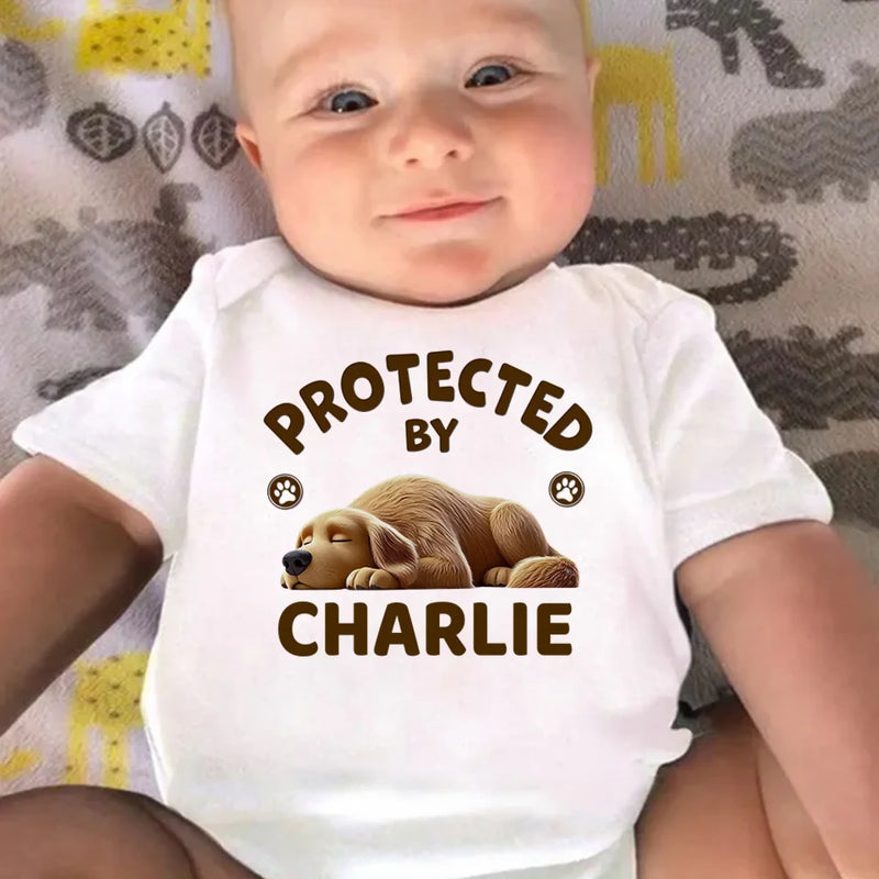 Happy To Be With You - Dog Personalized Custom Baby Onesie - Baby Shower Gift, Gift For Pet Owners, Pet Lovers
