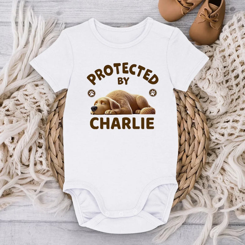 Happy To Be With You - Dog Personalized Custom Baby Onesie - Baby Shower Gift, Gift For Pet Owners, Pet Lovers