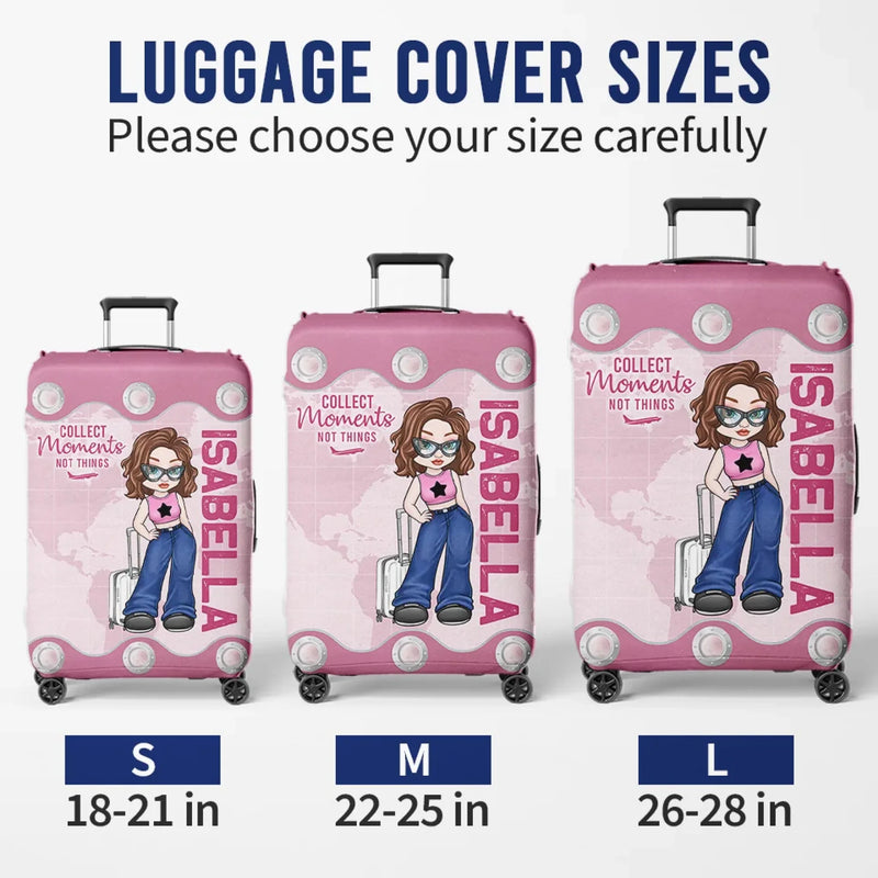 A Fun Way To Keep Your Luggage Safe And Stylish - Travel Personalized Custom Luggage Cover - Summer Vacation Gift, Gift For Adventure Travel Lovers