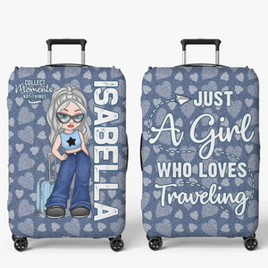 Idéal pour le voyageur qui suit son cœur - Housse de bagage personnalisée - Cadeau vacances d'été, cadeau pour les amoureux du voyage d'aventure
