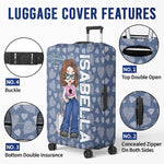 Perfect For The Traveler Who Follows Their Heart - Travel Personalized Custom Luggage Cover - Summer Vacation Gift, Gift For Adventure Travel Lovers