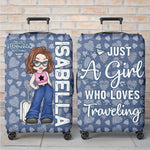 Perfect For The Traveler Who Follows Their Heart - Travel Personalized Custom Luggage Cover - Summer Vacation Gift, Gift For Adventure Travel Lovers