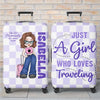 A Simple Yet Meaningful Way To Celebrate Their Adventures - Travel Personalized Custom Luggage Cover - Summer Vacation Gift, Gift For Adventure Travel Lovers