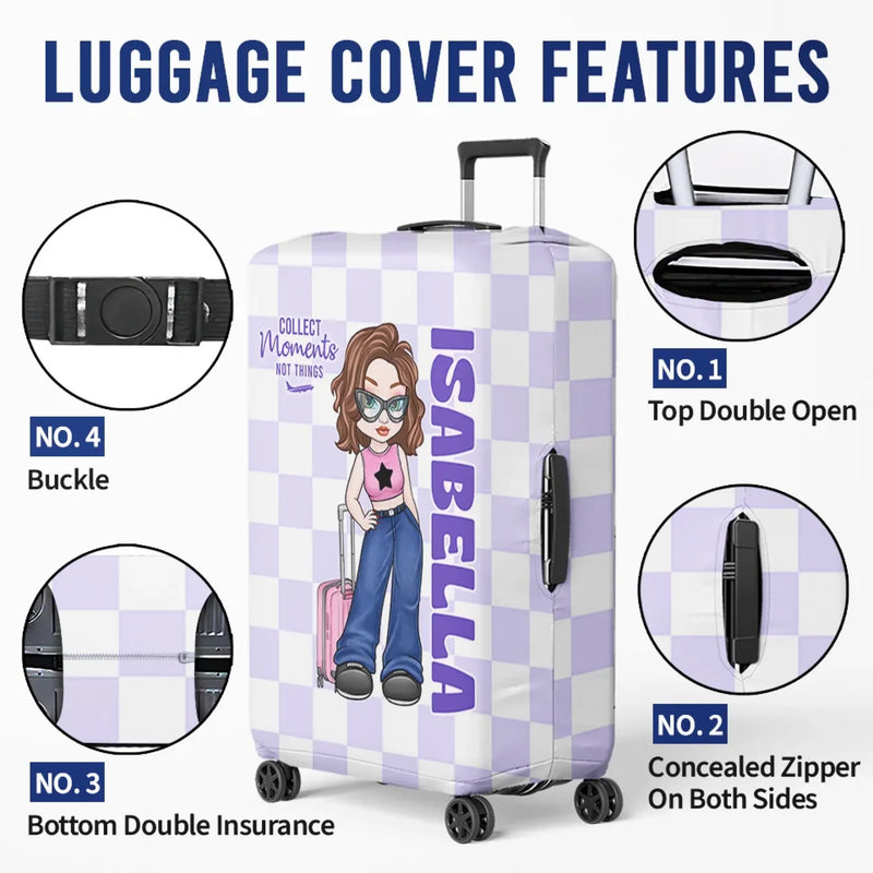A Simple Yet Meaningful Way To Celebrate Their Adventures - Travel Personalized Custom Luggage Cover - Summer Vacation Gift, Gift For Adventure Travel Lovers