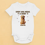 A Gift That Matches Their Love For Both Baby And Dog - Dog Personalized Custom Baby Onesie - Baby Shower Gift, Gift For Dog Lovers, New Moms, New Dads