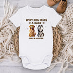 A Gift That Matches Their Love For Both Baby And Dog - Dog Personalized Custom Baby Onesie - Baby Shower Gift, Gift For Dog Lovers, New Moms, New Dads