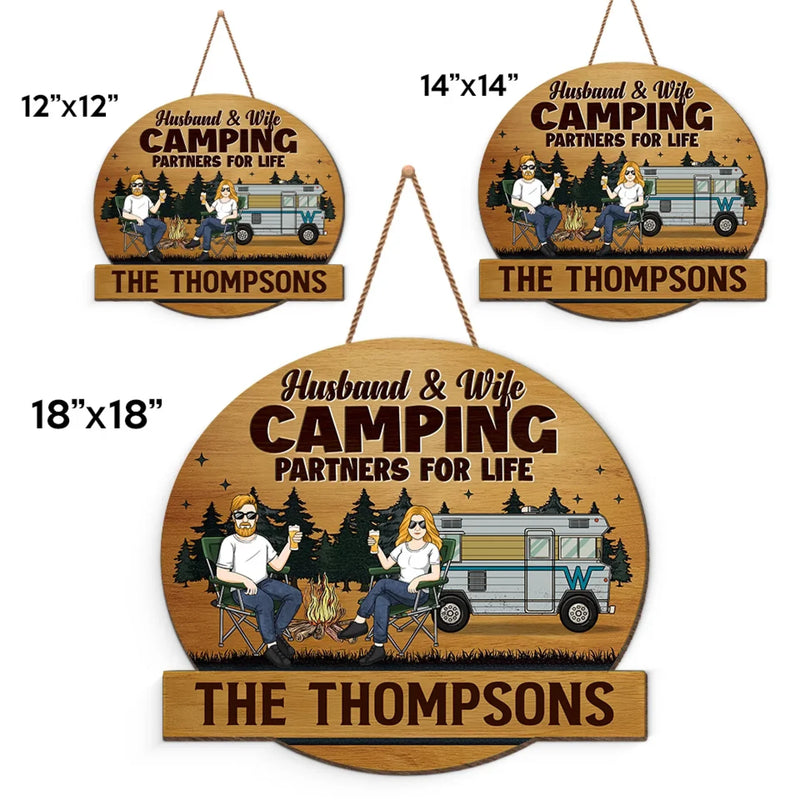 Add Passion To Your Home With Themed Gifts - Couple Personalized Custom Shaped Home Decor Wood Sign - House Warming Gift For Husband Wife, Camping Lovers, Yourself