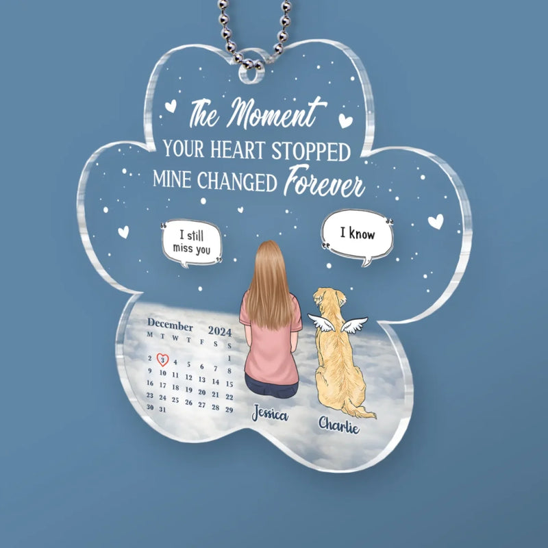 Paws In My Heart, Forever And Always - Memorial Personalized Custom Car Ornament - Acrylic Custom Shaped - Sympathy Gift For Pet Owners, Pet Lovers