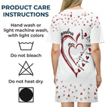 Custom Name Heart Family Gifts for Grandma - Personalized Sleep Tee