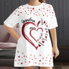 A Grandmother’s Love Is The Warmest Hug - Family Personalized Custom Women's Sleep Tee - Mother's Day Gift For Mom, Grandma