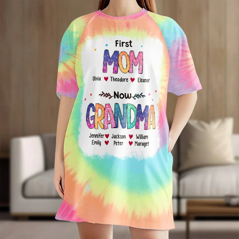A Grandmother’s Love Never Fades - Family Personalized Custom Women's Sleep Tee - Mother's Day Gift For Mom, Grandma