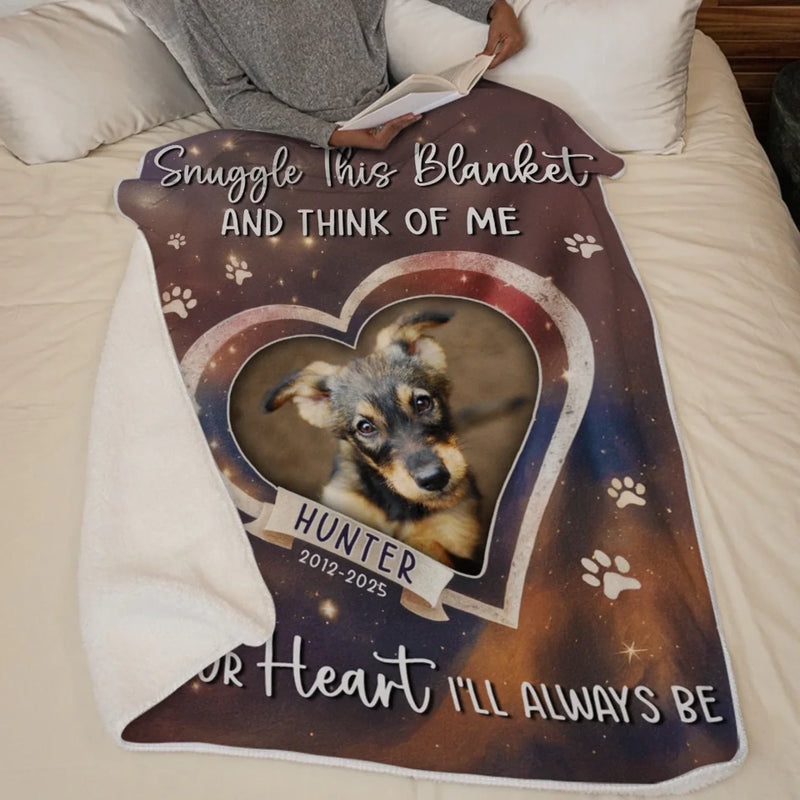 Custom Photo In Our Hearts, Your Love Still Shines - Memorial Personalized Custom Blanket - Sympathy Gift For Pet Owners, Pet Lovers