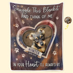 Custom Photo In Our Hearts, Your Love Still Shines - Memorial Personalized Custom Blanket - Sympathy Gift For Dog Lovers