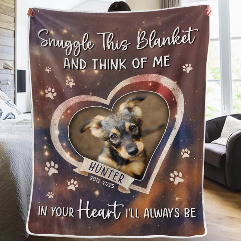 Custom Photo In Our Hearts, Your Love Still Shines - Memorial Personalized Custom Blanket - Sympathy Gift For Pet Owners, Pet Lovers