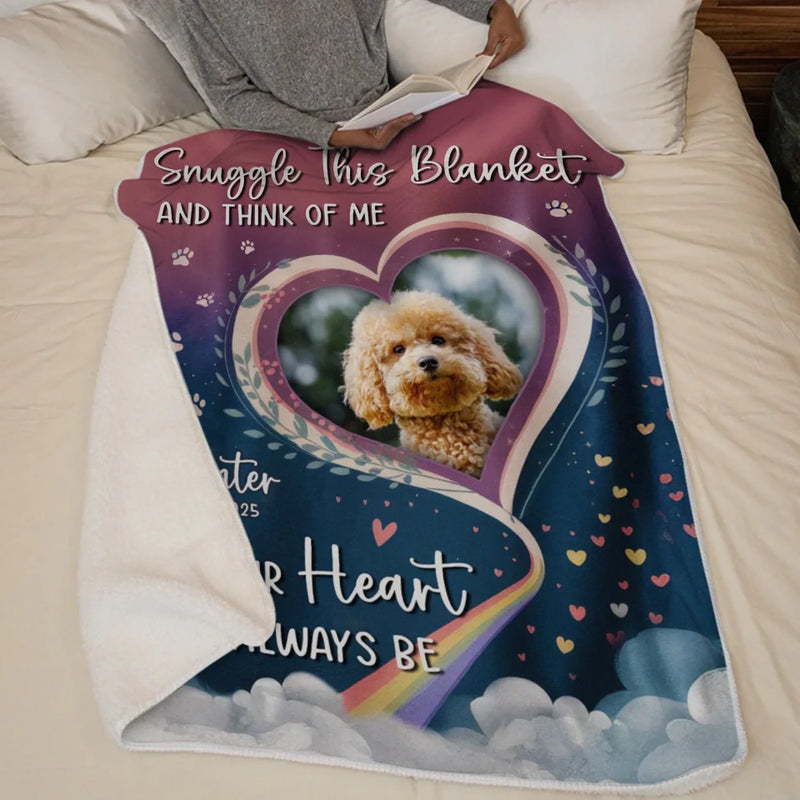Custom Photo Love Never Fades - Memorial Personalized Custom Blanket - Sympathy Gift For Pet Owners, Pet Lovers