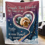 Custom Photo Love Never Fades - Memorial Personalized Custom Blanket - Sympathy Gift For Dog Lovers, Pet Owners