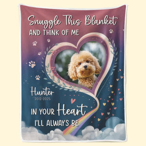Couverture photo personnalisée « L'amour ne s'estompe jamais » - Cadeau de condoléances pour les propriétaires et les amoureux des animaux