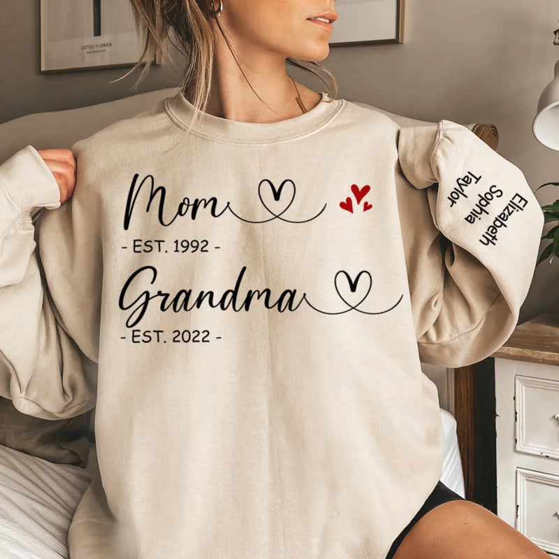 Together, No Matter The Distance - Family Personalized Custom Unisex Sweatshirt, Hoodie With Design On Sleeve - Mother's Day, Gift For Mom, Grandma