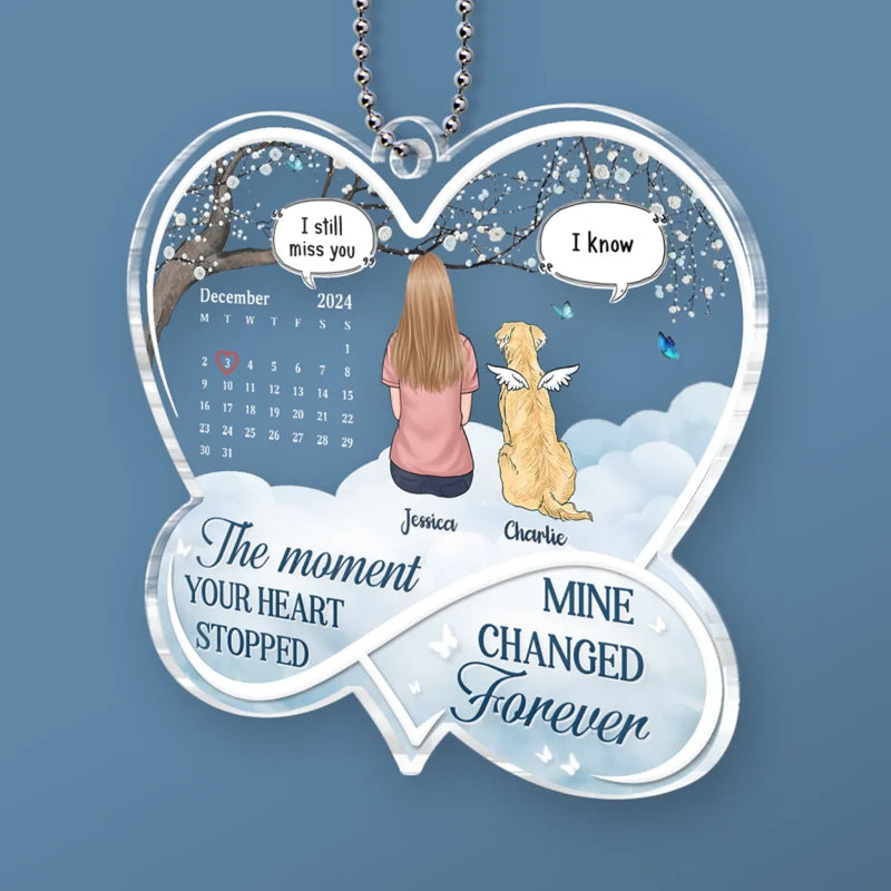 The Love Of A Pet Will Always Be Remembered - Memorial Personalized Custom Car Ornament - Acrylic Custom Shaped - Sympathy Gift For Pet Owners, Pet Lovers