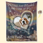 Custom Photo A Loyal Heart Never Truly Leaves - Memorial Personalized Custom Blanket - Sympathy Gift For Dog Lovers, Pet Owners
