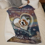 Custom Photo A Loyal Heart Never Truly Leaves - Memorial Personalized Custom Blanket - Sympathy Gift For Dog Lovers, Pet Owners