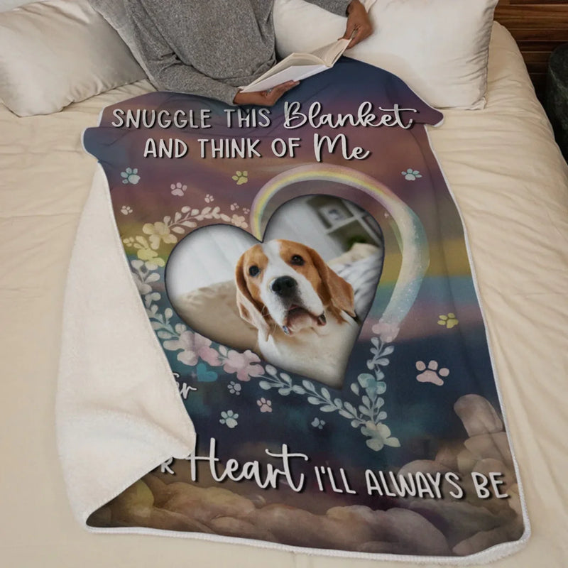 Custom Photo A Loyal Heart Never Truly Leaves - Memorial Personalized Custom Blanket - Sympathy Gift For Pet Owners, Pet Lovers