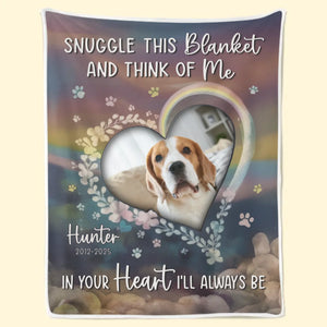 Couverture personnalisée avec photo « Un cœur fidèle ne s'en va jamais » - Cadeau de condoléances pour les propriétaires et les amoureux des animaux
