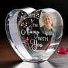 Custom Photo Forever in My Heart, Always by My Side - Memorial Personalized Custom 3D Crystal Heart Shaped - Sympathy Gift For Family Members