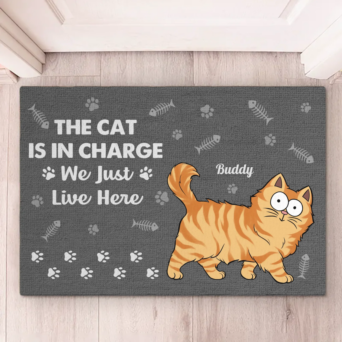 The Cats Are In Charge - Cat Personalized Custom Home Decor Decorative Mat - House Warming Gift For Pet Owners, Pet Lovers