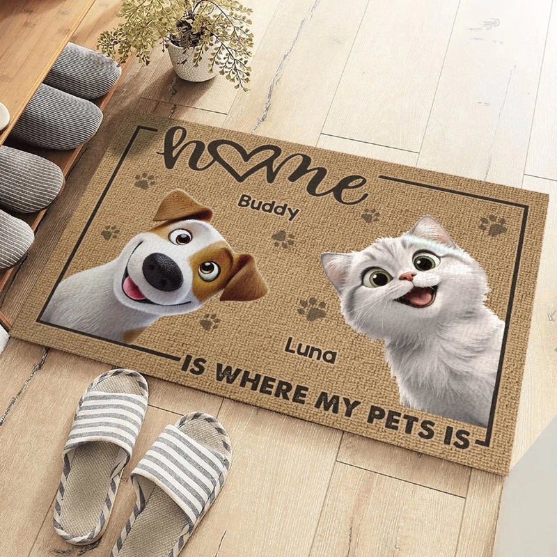 This House Is Run By Paws And Ruled By Chaos - Dog & Cat Personalized Custom Home Decor Decorative Mat - House Warming Gift For Pet Owners, Pet Lovers