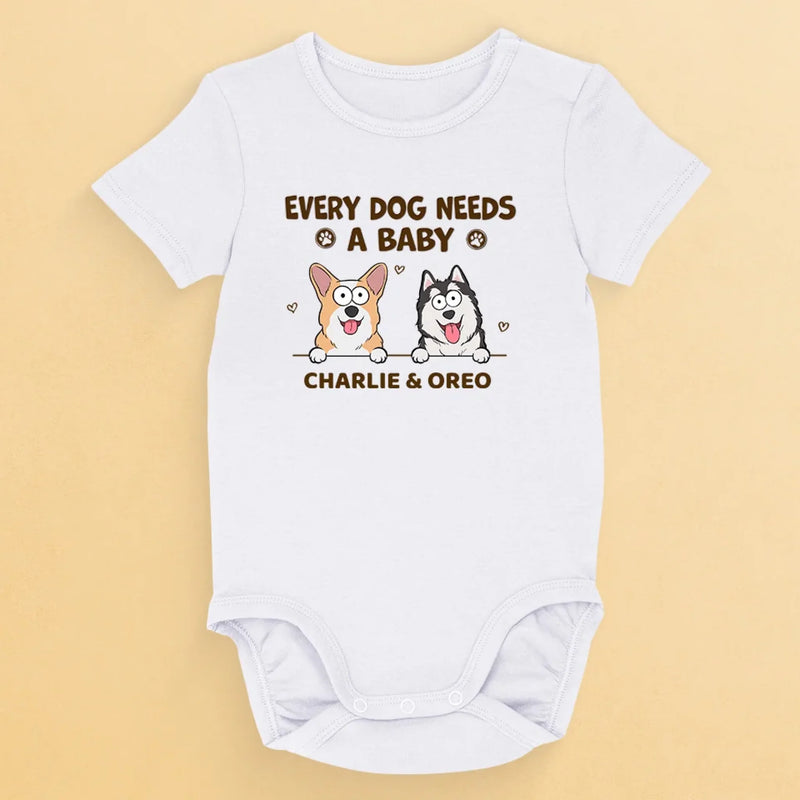 A Sweet Way To Celebrate Your Baby And Furry Friend - Dog Personalized Custom Baby Onesie - Baby Shower Gift, Gift For Pet Owners, Pet Lovers