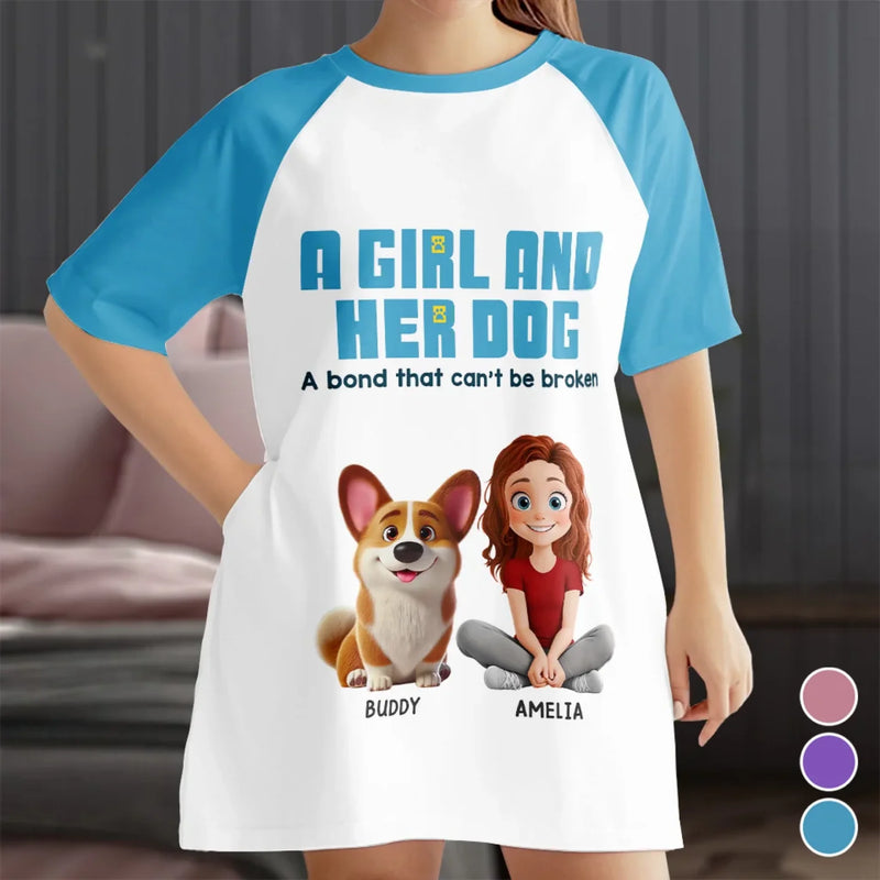 Embrace The Love Of Your Furry Friend - Dog Personalized Custom Women's Sleep Tee - Gift For Pet Owners, Pet Lovers