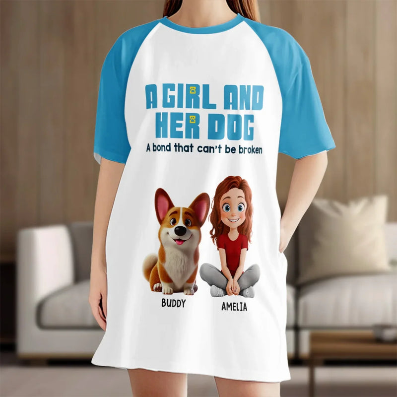 Embrace The Love Of Your Furry Friend - Dog Personalized Custom Women's Sleep Tee - Gift For Pet Owners, Pet Lovers
