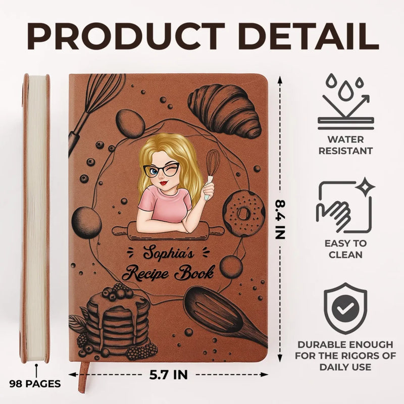 Give Yourself The Gift Of Kindness - Family Personalized Custom Leather Journal - Mother's Day Gift For Mom, Yourself, Best Friends, Siblings, Family Members
