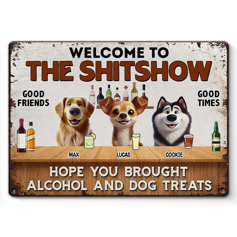 Welcome To My Station - Dog Personalized Custom Home Decor Metal Sign - House Warming Gift For Pet Owners, Pet Lovers
