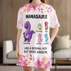 Just A Grandma Raising Little Dinosaurs - Family Personalized Custom Women's Sleep Tee - Mother's Day, Gift For Mom, Grandma