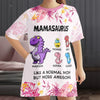 Just A Grandma Raising Little Dinosaurs - Family Personalized Custom Women's Sleep Tee - Mother's Day, Gift For Mom, Grandma