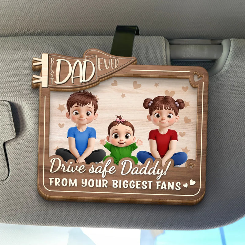 Drive With Love, Arrive With Smiles - Family Personalized Custom Car Visor Clip - Gift For Family Members