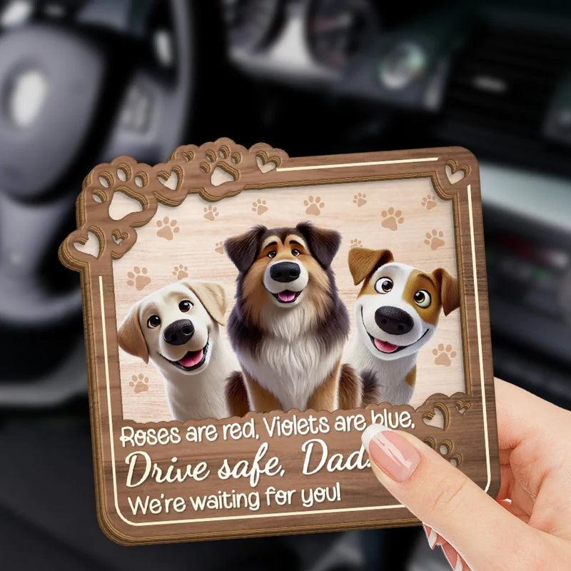 Drive Safe, Paws Are Waiting - Dog & Cat Personalized Custom Car Visor Clip - Gift For Pet Owners, Pet Lovers