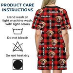 Custom Photo Heart Full Of Love, Clothes Full Of Dog Hair - Dog & Cat Personalized Custom Women's Sleep Tee - Mother's Day, Gift For Dog Lovers, Mom, Wife